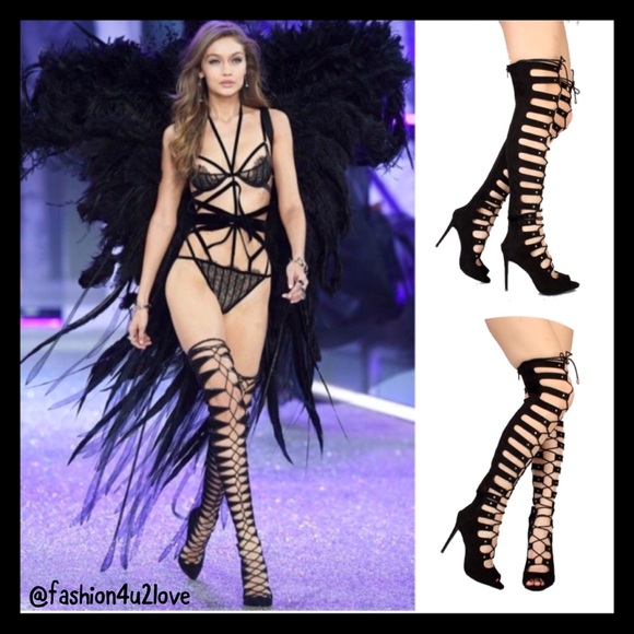 ❤️Size 6.5 Cutout Thigh High Gladiator Sandals - Picture 5 of 5